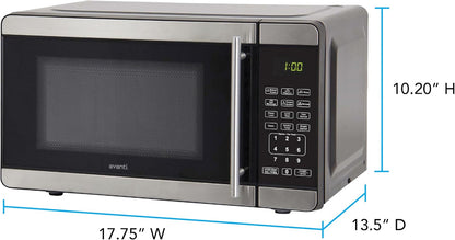 Microwave Oven 700-Watts Compact with 6 Pre Cooking Settings, Speed Defrost, Electronic Control Panel and Glass Turntable, 0.7-Cu.Ft., Metallic | 6 Pre Cooking Settings, Speed Defrost, Electronic Control Panel and Glass Turntable, 0.7-Cu.Ft7