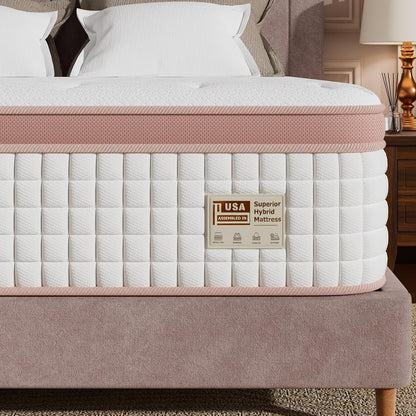 Extra Firm Full Mattress 14 Inch, Luxury Hybrid Mattress in a Box for Deep Sleep & Lumbar Support, Certipur-Us & Zero Fiberglass, 365-Night Trial1