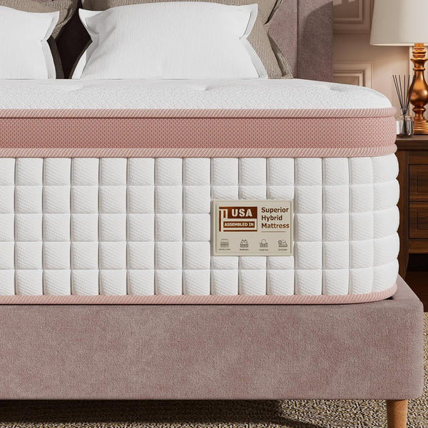 Extra Firm Full Mattress 14 Inch, Luxury Hybrid Mattress in a Box for Deep Sleep & Lumbar Support, Certipur-Us & Zero Fiberglass, 365-Night Trial1