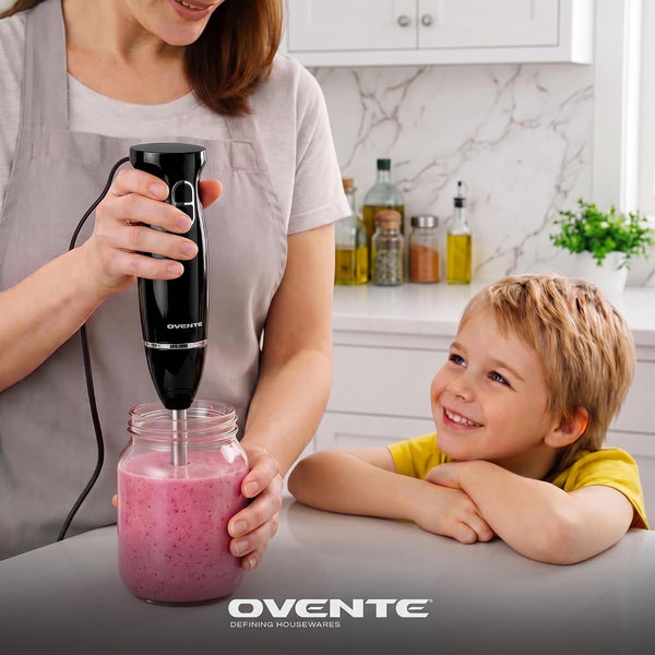 Electric Corded Hand Blender, 300W with 2 Mixing Speeds Black HS560B | Handheld Immersion Stick Mixer with Stainless Steel Blades for Smoothies, Purees & Baby Food3