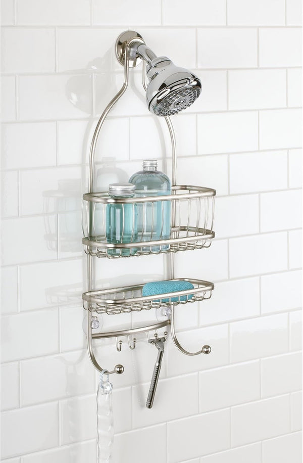 York Metal Wire Hanging Shower Caddy, Satin Silver3