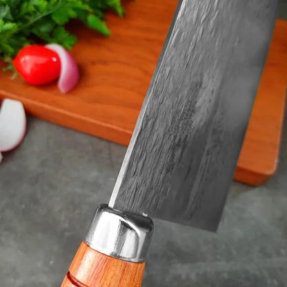 Meat Cleaver Knife, 8 Inch Damascus Pattern Knives Wood Handle Chef Kitchen Knives Chopping Vegetables Cleaver Meat Slice Fish Utility Knife4