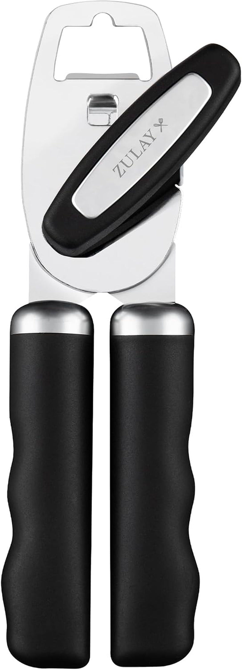 heavy-duty-stainless-steel-can-opener-manual-with-bottle-opener-rust-proof-manual-can-opener-with-turn-knob-comfy-soft-grip-handles-black