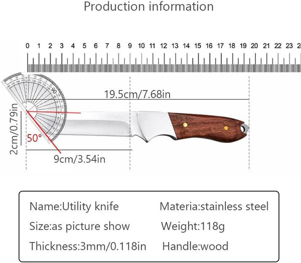 Meat Cleaver,Cleaver Knife Kitchen Knives Butcher Meat Cleaver Camping Knife Outdoors Fishing Barbecue Cutter Sharp Chef Boning Peeling Cooking Knife, LAMAJIGA58442