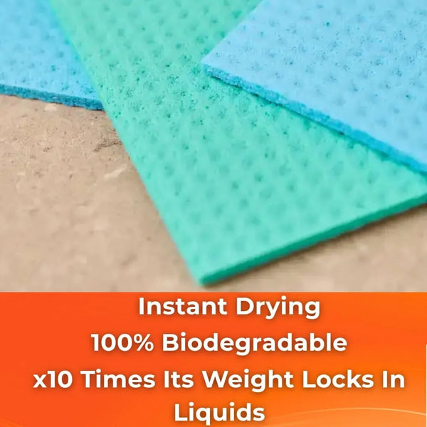 Ultra Sponge Cloth 10 Times Its Weight Water Absorption High Performance Kitchen Cloth - 3 Pieces6