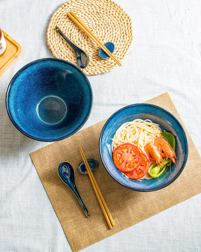 Large Ramen Bowls Set of 2, 71 Oz Ceramic Noodle Bowls, Spoon & Chopsticks6