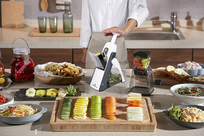 Safe Mandoline Slicer Kitchen, All in 1 Vegetable Slicer, Gray7