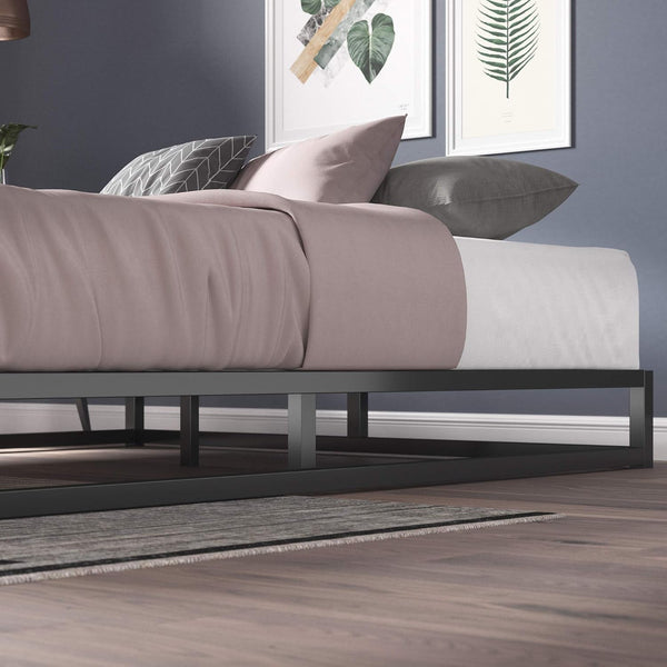 Joseph 6 Inch Metal Platform Bed Frame, Mattress Foundation, Wood Slat Support, No Box Spring Needed, Sturdy Steel Structure, Queen4