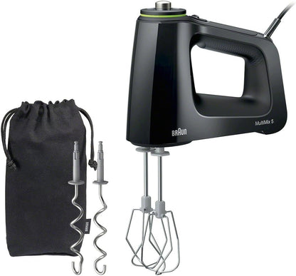 Braun Multimix 5 Hand Mixer, 350W Electric Mixer with Smartmix Technology, 9-Speed + Turbo, Multiwhisk & Dough Hooks, Lightweight Soft-Grip Design, Black1