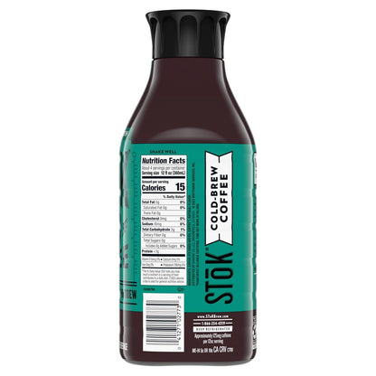 Bold & Smooth Black Unsweetened Cold Brew Coffee, Ready to Drink Bottled Coffee, 48 Fl Oz​10
