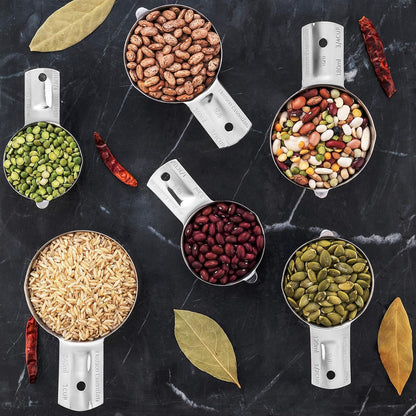 Stainless Steel Measuring Cups Set (6 Piece Set)6