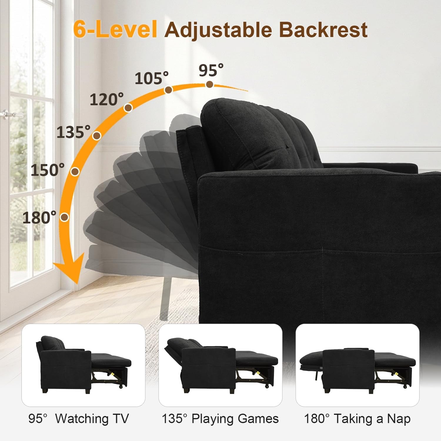 82-l-shaped-sleeper-sofa-bed-pull-out-sectional-couch-with-storage-chaise-reclining-backrest-sectional-couches-for-living-room-with-usb-port-foldable-table-cup-holder-side-pocket-black