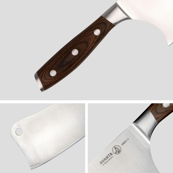 Avanta Forged 7” Heavy Meat Cleaver - German X50 Stainless Steel - Rust Resistant & Easy to Maintain4