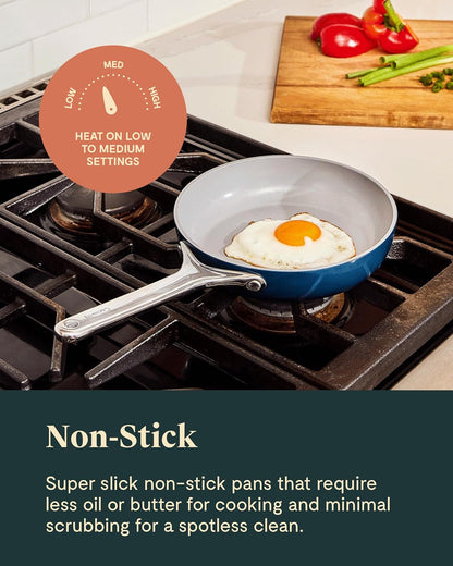 Caraway Non-Stick Ceramic Mini Cookware Set | Ceramic Fry Pan (1.05 Qt, 8") Sauce Pan (1.75 Qt) and Storage Rack, Non Toxic, PTFE & PFOA Free, Black5