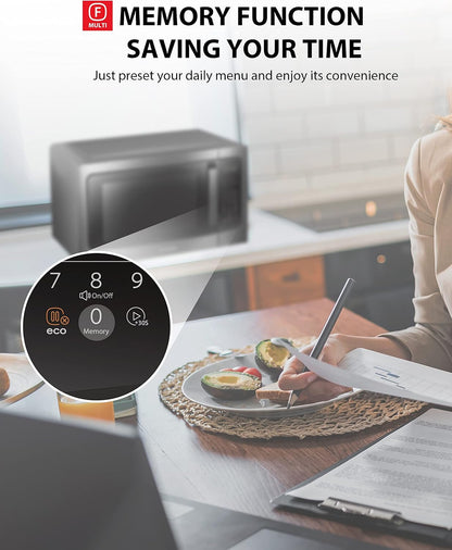 Microwave Oven with Smart Sensor, 1.6 Cu.Ft, 1200W | Position Memory Turntable, Sound On/Off, Countertop, 13.6" Turntable, Black Stainless Steel5