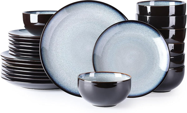 Ceramic Dinnerware Sets for 8,24Pcs Porcelain Plates and Bowls Set1