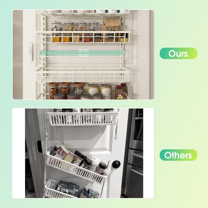 12 Inch Wide Narrow over the Door Pantry Organizer 6-Tier Black6