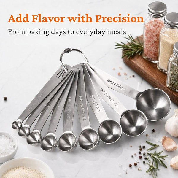 14PCS Measuring Spoons Set, 1 Tbsp, 1/2 Tbsp, and 1-1/16Tsp Stainless Steel Measuring Spoons for Cooking Baking Spice Jars and Liquid Ingredients3