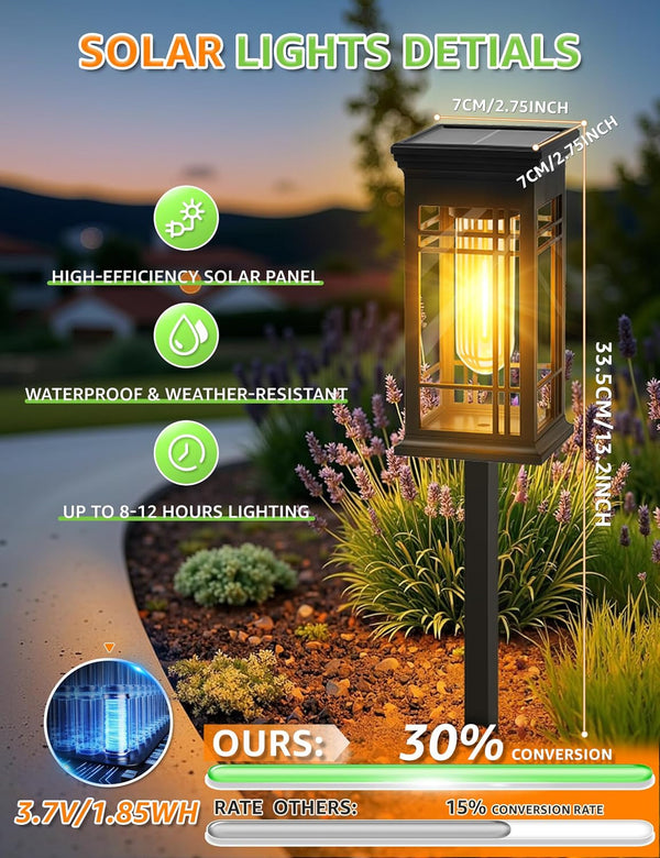 Solar Pathway Lights Outdoor for Yard Lawn Walkway Driveway,8 Pack2