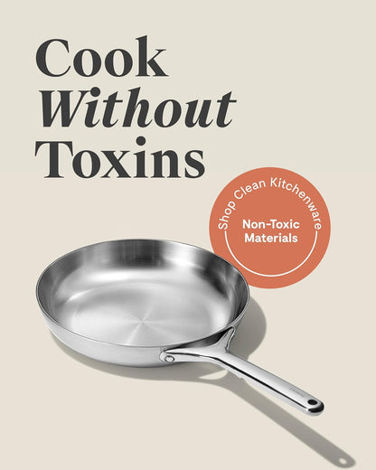 Caraway Stainless Steel Fry Pan (2.7 Qt, 10.5") | 5-Ply Stainless Steel Pan, Oven Safe and Stovetop Agnostic, Non-Toxic, PTFE and PFOA Free2