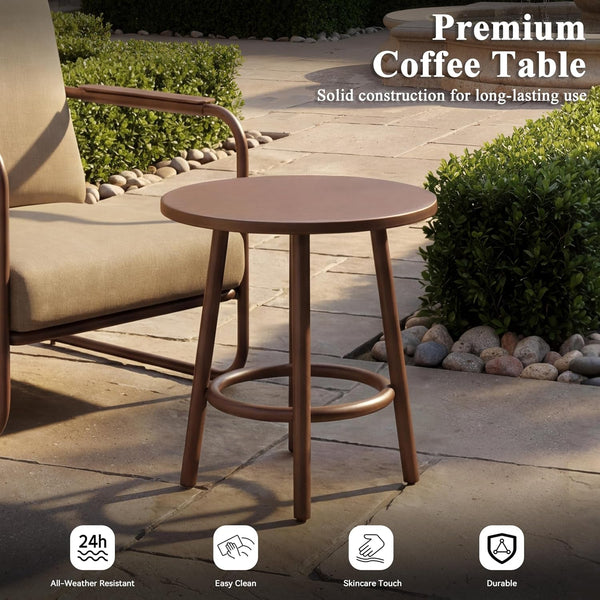3 Pieces Aluminum Outdoor Patio Conversation Set with Coffee Table8