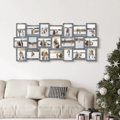 Photo Collage Frame for Wall, 21-Opening Reunion Family Picture Frame Set, Picture Frame Collage Wall Hanging for 4X6 Photos, Ashes2