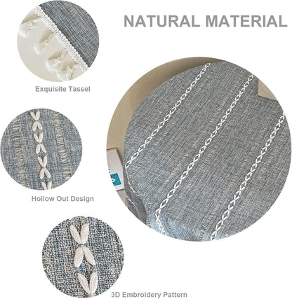 Rustic Square Small Blue Farmhouse Linen Tablecloth 36 X 36 Inch3