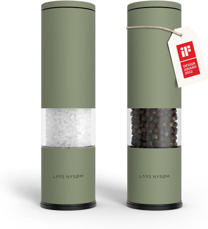 Salt and Pepper Grinder Set Manual, Stainless Steel Salt and Pepper Mills with Adjustable Ceramic Grinder I Design Spice Shakers (Sage Green)1