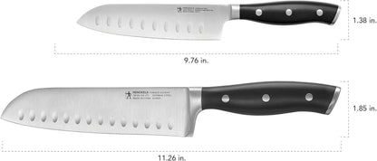 HENCKELS Forged Accent Razor-Sharp 2-Pc Knife Set, Santoku Knife 5 Inch, Santoku Knife 7 Inch, German Engineered Informed by 100+ Years of Mastery,Black3