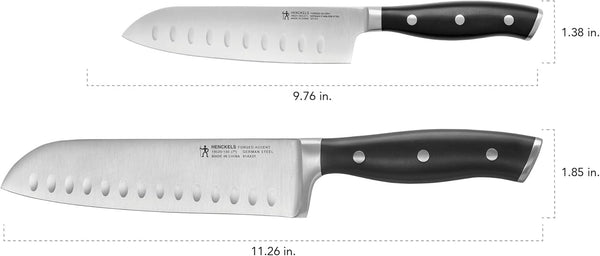 HENCKELS Forged Accent Razor-Sharp 2-Pc Knife Set, Santoku Knife 5 Inch, Santoku Knife 7 Inch, German Engineered Informed by 100+ Years of Mastery,Black3