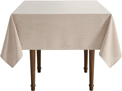 Linen Textured 54 Inch Square Tablecloth Ivory8