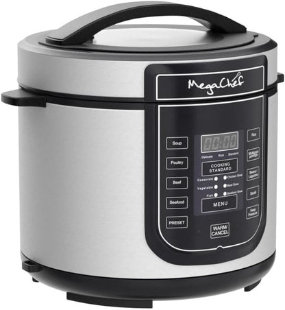 6 Quart Digital Pressure Cooker with 14 Preset Cooking Functions – Stainless Steel Electric Multi-Cooker with Slow Cook, Keep Warm, and Auto Shut-Off5