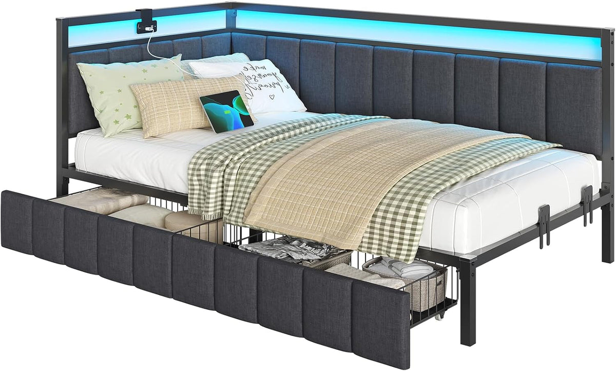 twin-corner-bed-frame-with-2-storage-drawers-and-charging-station-twin-bed-frames-with-storage-and-led-lights-twin-size-daybed-for-kids-teen-with-upholstered-guardrail-no-box-spring-needed-gray
