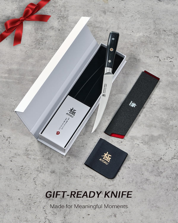 6" Slim Curved Boning Knife - German Steel Japanese Deboning Knife5