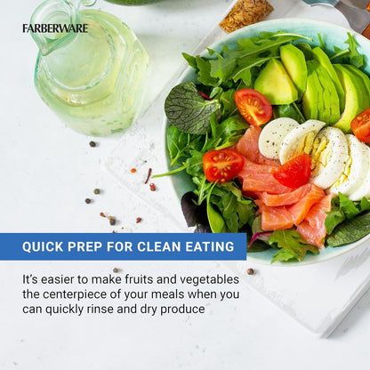 Easy to Use Pro Pump Spinner with Bowl, Colander and Built in Draining System for Fresh, Crisp, Clean Salad and Produce, 6.6 Quart, Green5