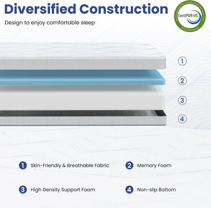 6 Inch Memory Foam Foldable Mattress Queen | Folding Mattress Queen, Folding Sofa Bed with Washable Cover, Portable Mattress for Guest Bed, 78X58X66