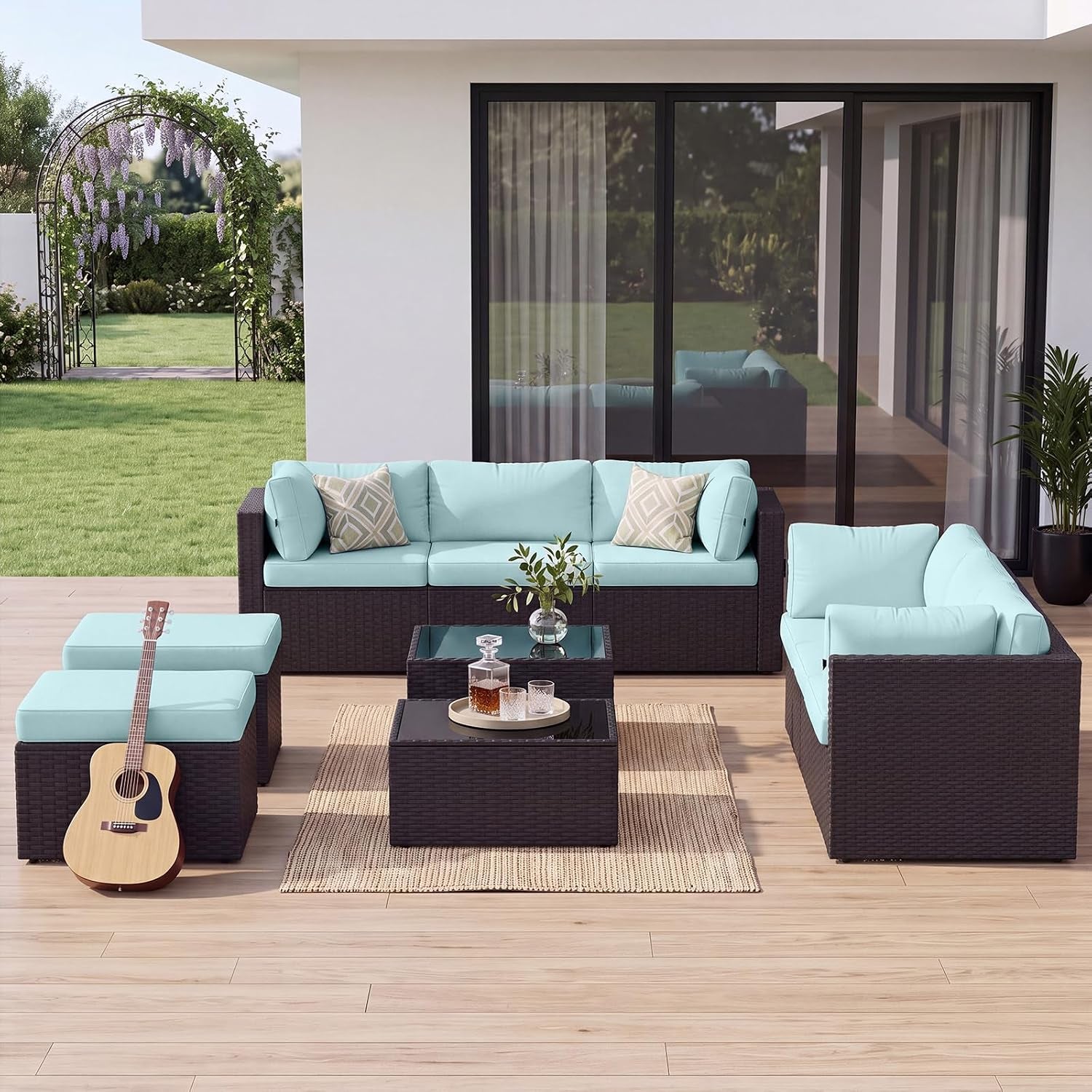 patio-furniture-set-outdoor-sectional-10-piece-mint-blue
