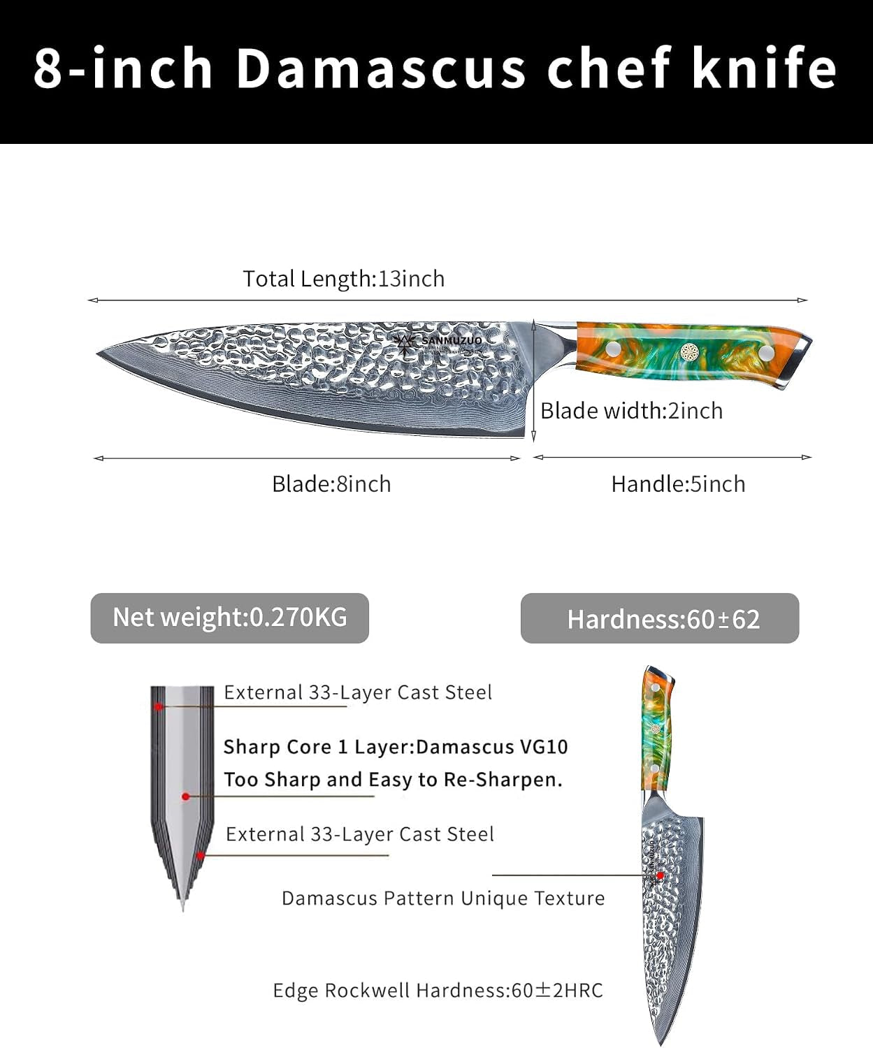 8-chef-knife-professional-kitchen-knife-hammered-damascus-steel-resin-handle-yao-series