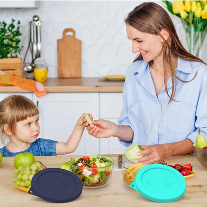 4 Cup Silicone Lids Replacement for Pyrex & Anchor Hocking 7201-PC | Food Grade Silicone, Leakproof、Airtight Lids, Dishwasher Microwave Safe(2 Pack)6