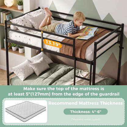 Metal Bunk Bed Twin over Twin for Kids and Teens, Noise-Free Design, Black5
