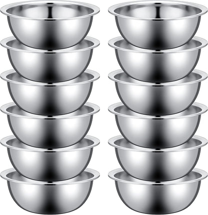 12 Pcs Stainless Steel Mixing Bowls Bulk, 9.45 X 3.15 Inch1