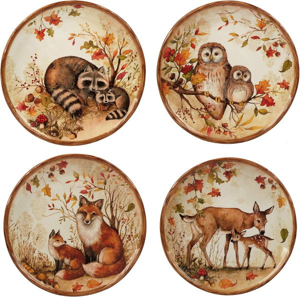 Pine Forest 16 Pc Dinnerware Set, Service for 4, BROWN4