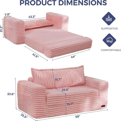 Convertible Sofa Bed, Pull-Out Loveseat Couch Bed for Small Space2