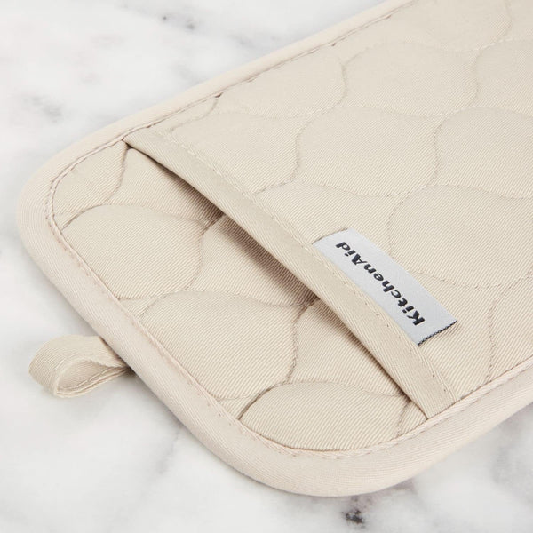 Quilted Cotton Terry Cloth Oven Mitt, Pot Holder, Kitchen Towel 4-Pack Set, Heat Resistant, Silicone Grip, 16"X26", 7"X13" & 7"X10", Milkshake Tan5