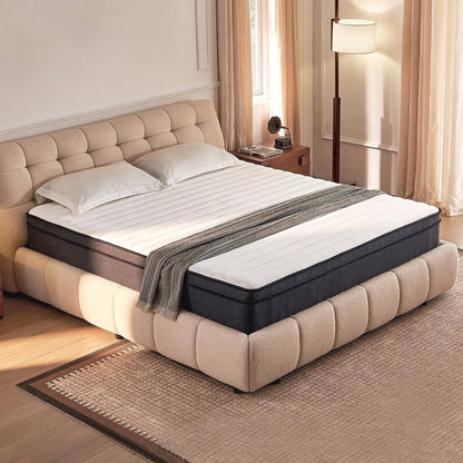 Queen Size Mattresses, Queen Mattress 12 Inch Hybrid Bed, Gel Memory Foam Pocket Coils, Full Zoned Support, Partner Disturbance Reduction, Certipur-Us Certified2