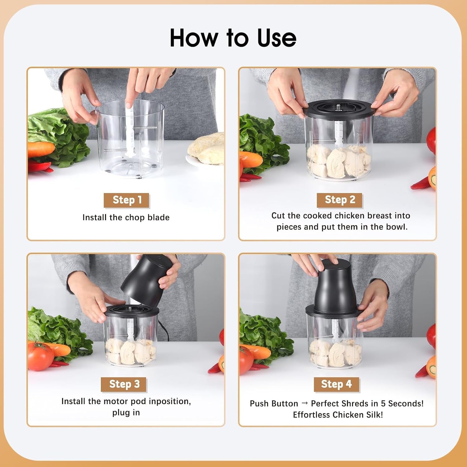 food-processors-2-in-1-electric-chicken-shredder-food-chopper-with-250w-copper-motor-1-5l-bowls-2-bi-level-blades-one-touch-electric-chicken-breast-shredder-tool-smart-overheat-protection
