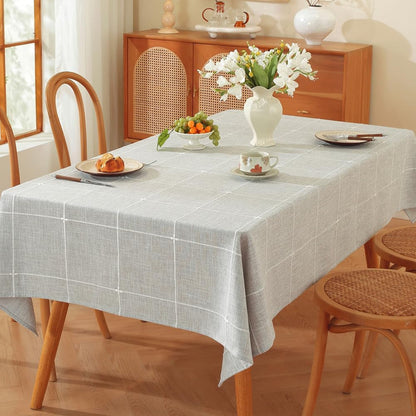 Cotton Square Tablecloth 70 X 70 Grey Fabric Farmhouse Cloth Tablecloths Outdoor Table Cloth for Picnic Table Cover (Grey,70"X70",Square)1