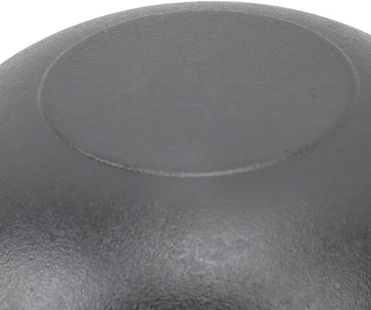 9.84 Inch Cast Iron Wok with Wooden Lid – Large-Capacity Heavy Duty Flat Base Stir Fry Pan with Dual Handles for Gas, Induction, Electric Ceramic Stoves, Even Heat(25Cm)9