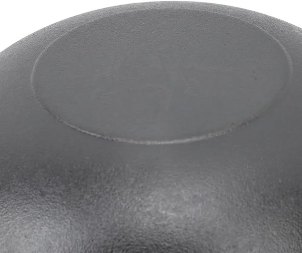 9.84 Inch Cast Iron Wok with Wooden Lid – Large-Capacity Heavy Duty Flat Base Stir Fry Pan with Dual Handles for Gas, Induction, Electric Ceramic Stoves, Even Heat(25Cm)9