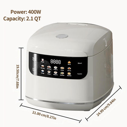 5 Cups Electric Mini Rice Cooker Portable 10-In-1 Smart Pot White | 2.1L Capacity, 24-Hour Delay Timer, Non-Stick Inner Pan, Fast 400W Heating for Dorm or Travel Soup Preparation3